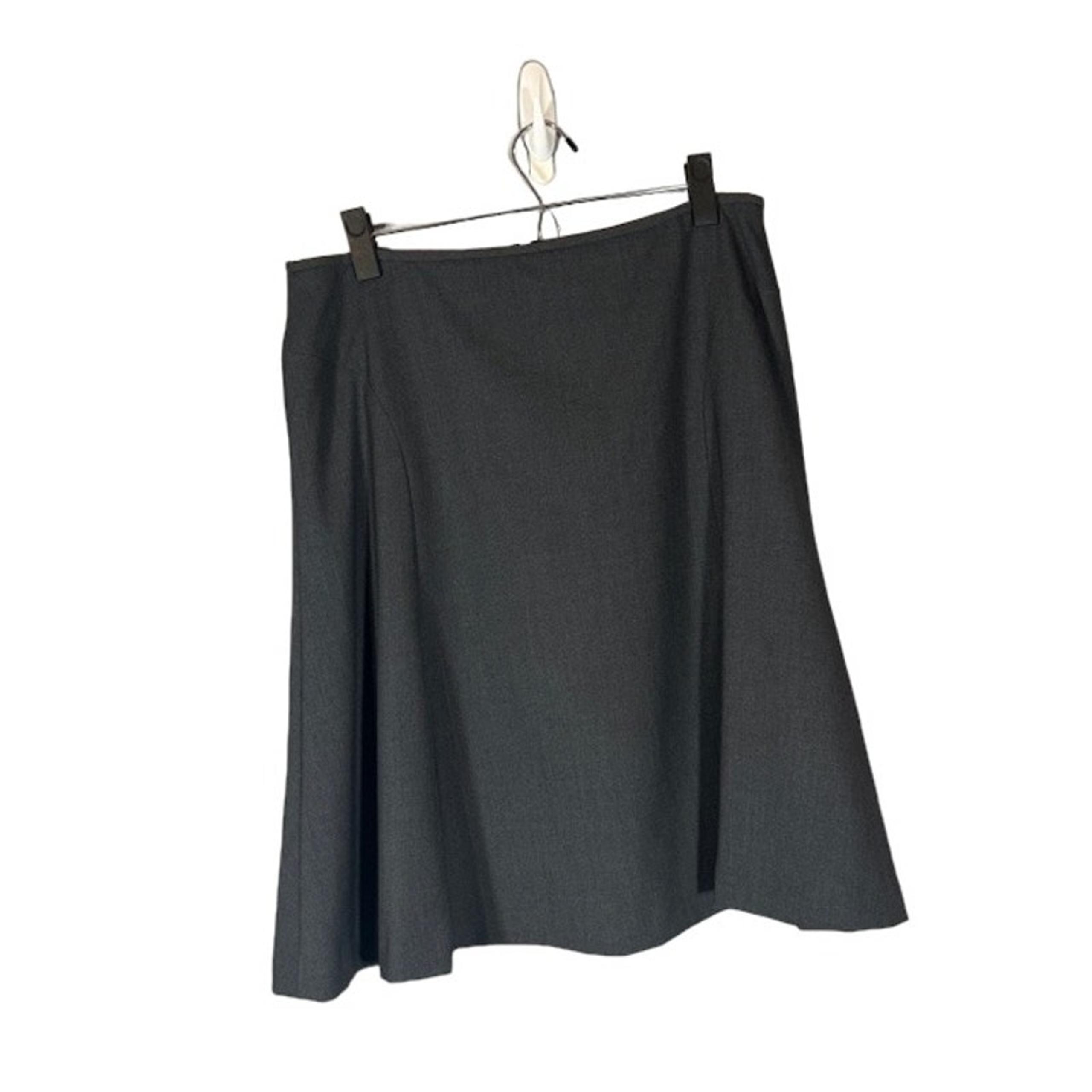 Calvin Klein Gray Flared Zipper Back Stylish Office Attire Skirt Women Sz 10