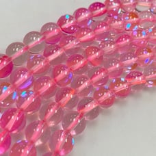 6mm Aura Crystal Moonstone Beads