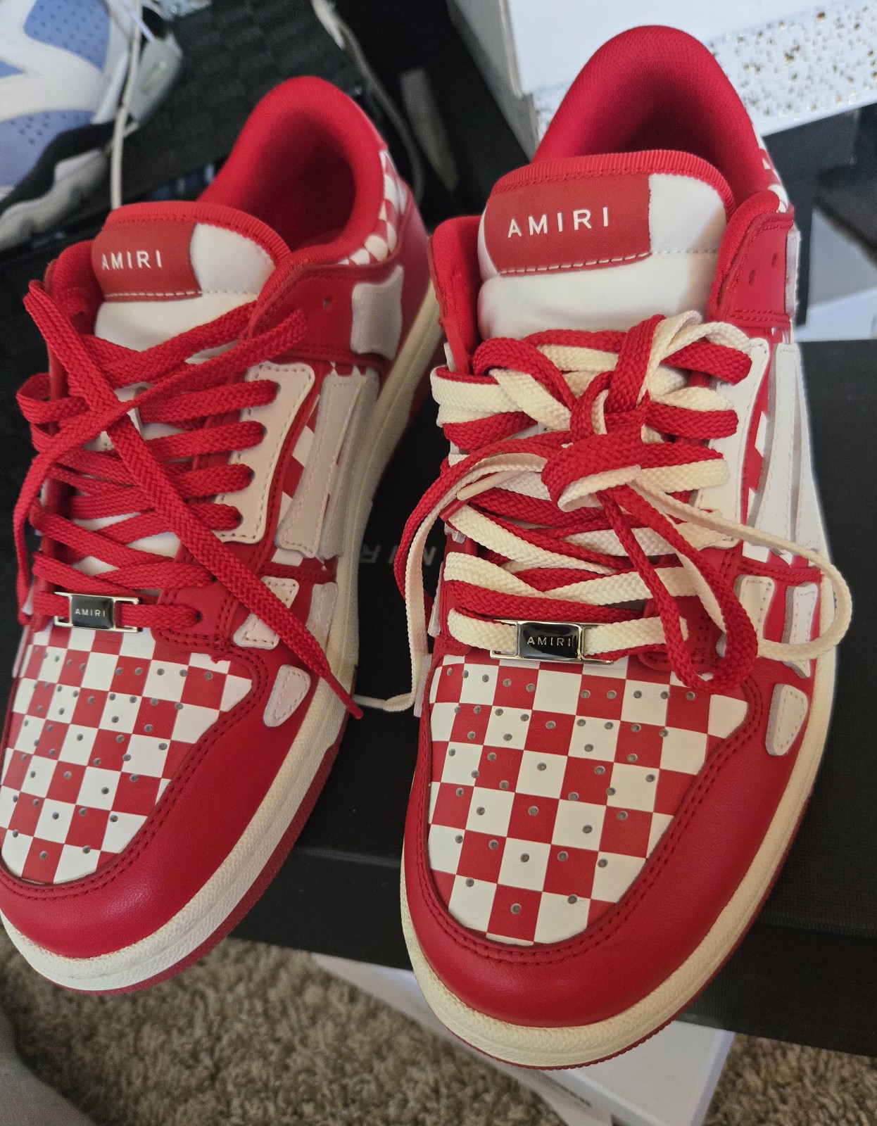 AMIRI SKEL TOP low checkered (red) mens shoes size 9 (authentic)