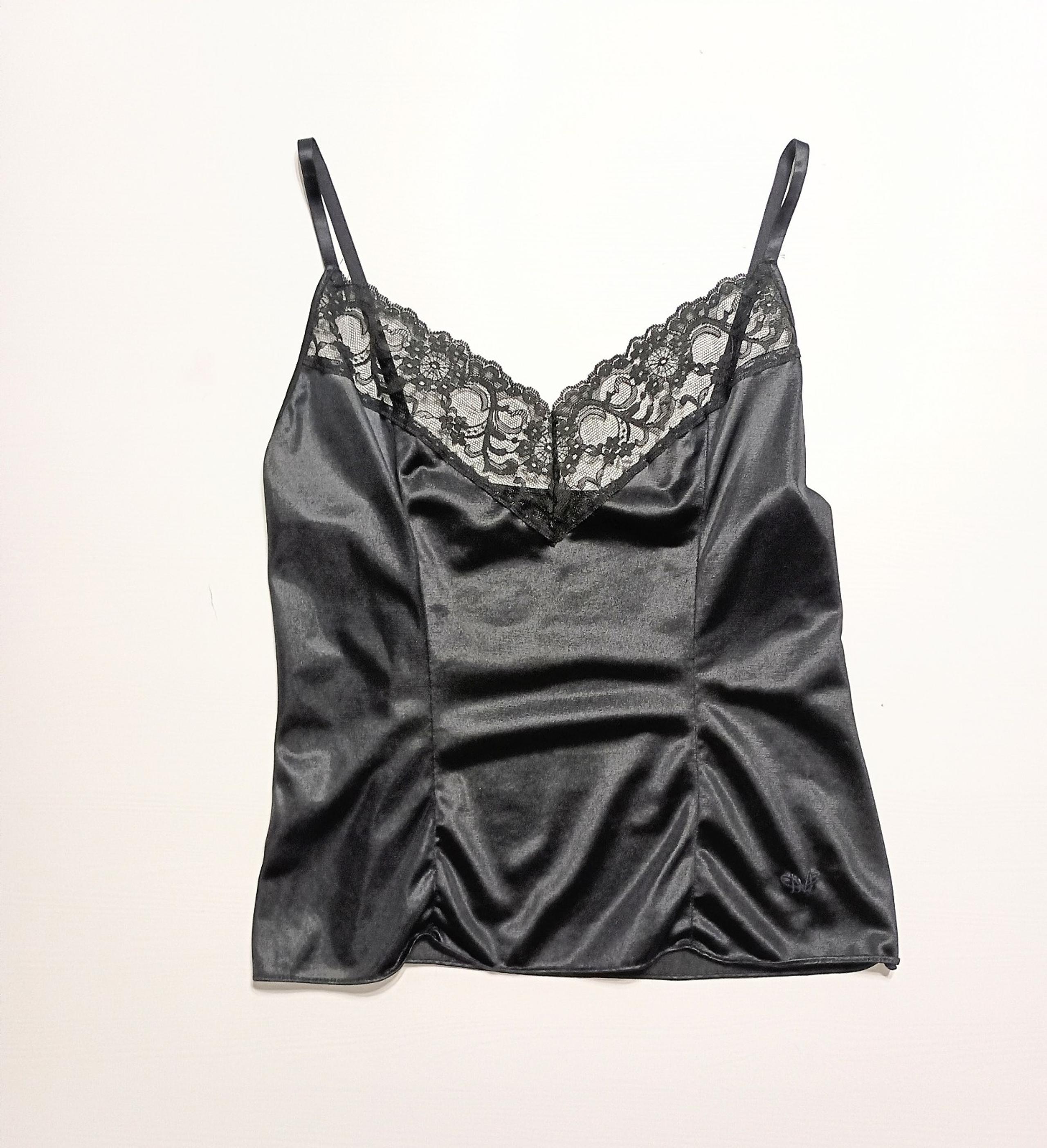 Women's Y2K black lace cami top camisole