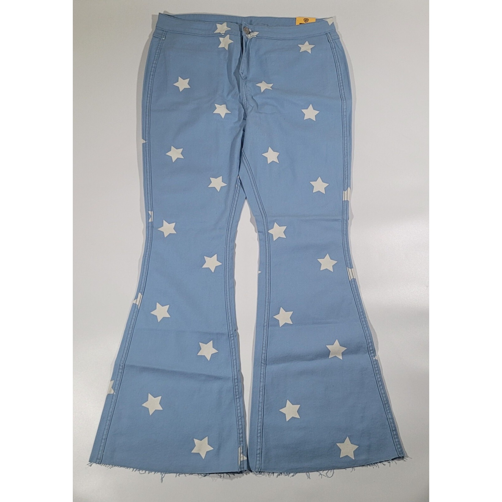 Women's Rock&Roll Denim Flare Reversible Jeans Star Print 36x32 High Rise