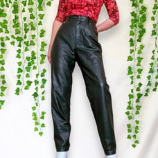 Vintage 80s black leather pants