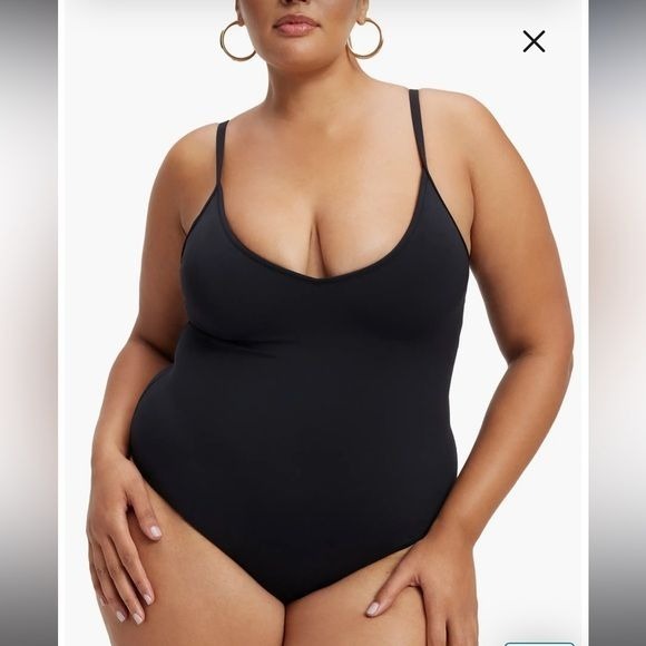 Good American Sculpt One-Piece Swimsuit in Black Size 4X New With Tags