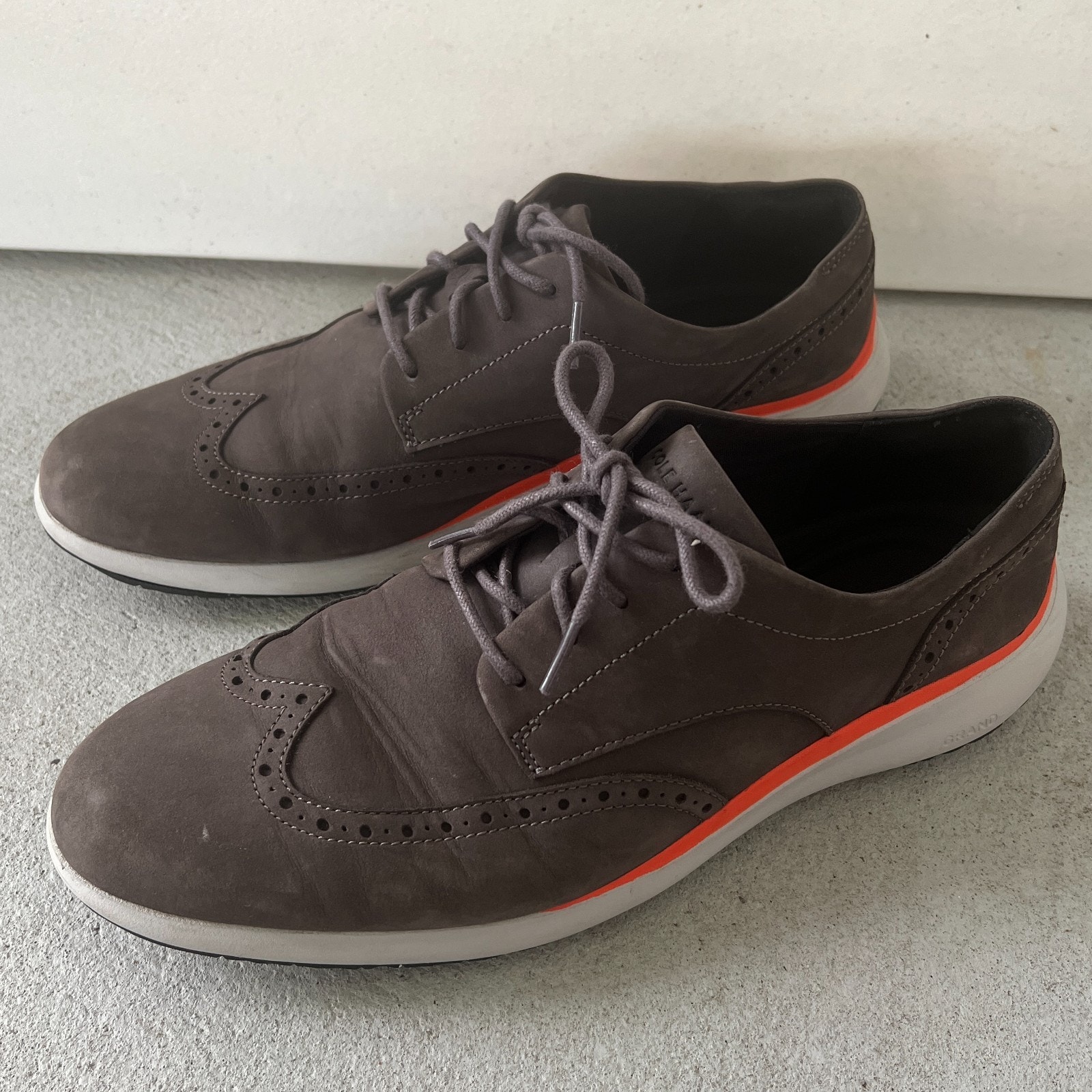 Cole Haan Grand Troy Wingtip Oxford Gray Shoes Sneakers Mens 12M C33765