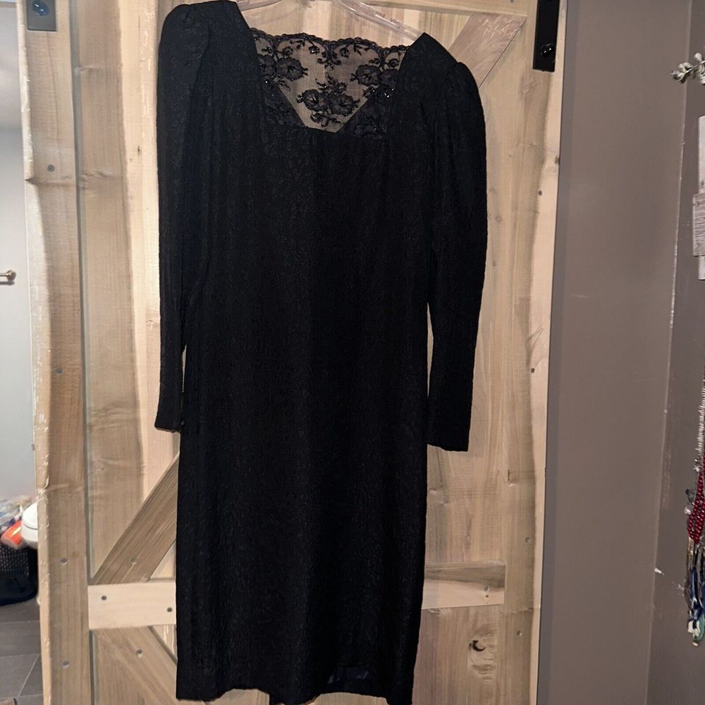 Adele Simpson Rare Vintage Little Black Dress Lace Cocktail Size 12 60-80's