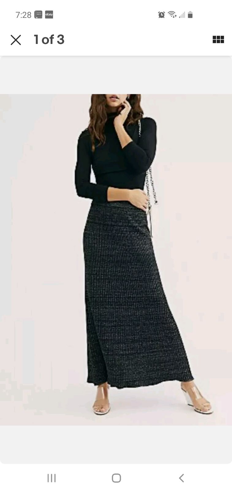 Free people black shine bright Skirt S