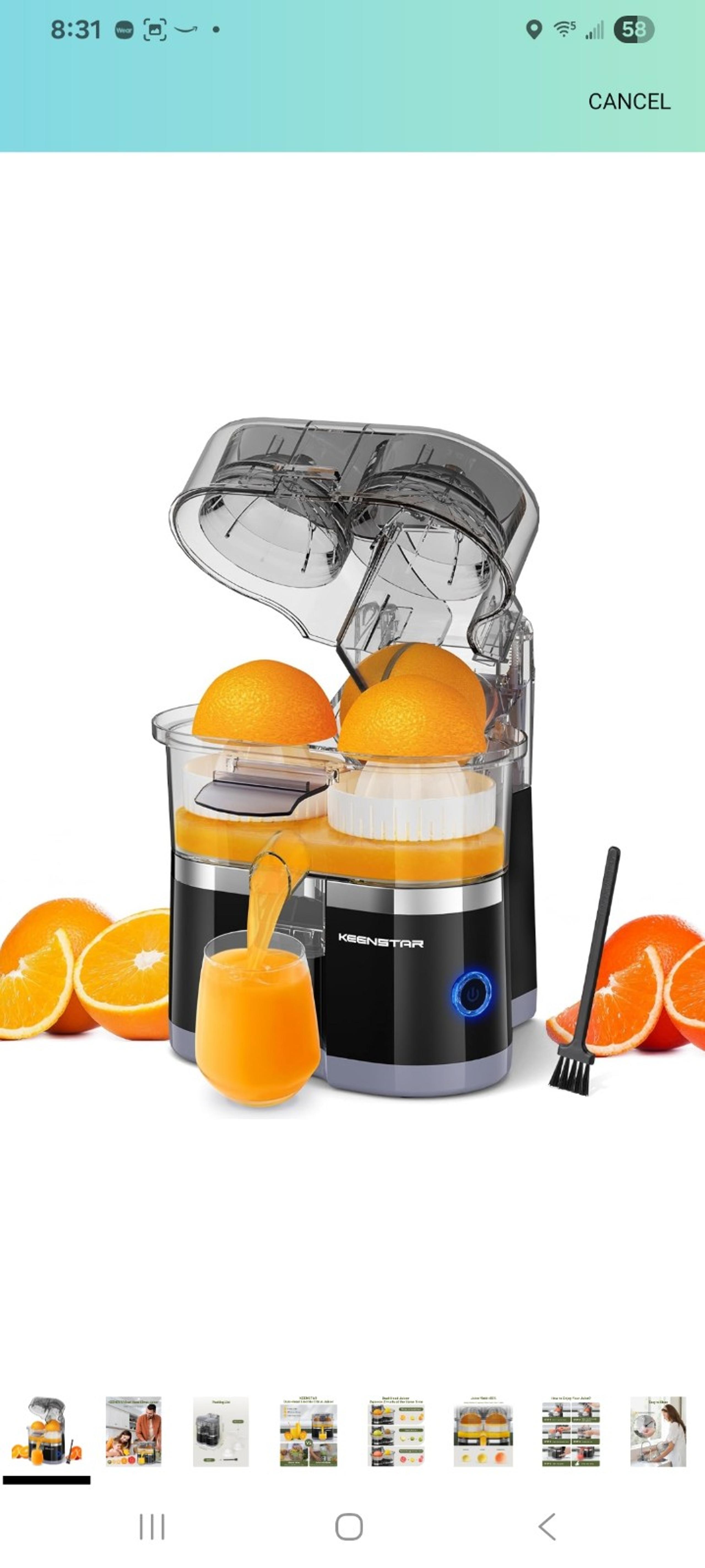 Electric Citrus Juicer, Dual-Head Orange Juicer Squeezer with Power Cord, Po
