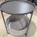 Round Charcoal-Gray Side Table with Cloth Basket - Brand NEW!
