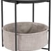 Round Charcoal-Gray Side Table with Cloth Basket - Brand NEW!