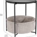 Round Charcoal-Gray Side Table with Cloth Basket - Brand NEW!