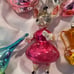 Set of 5 Beautiful Blown Glass German? Christmas Ornaments