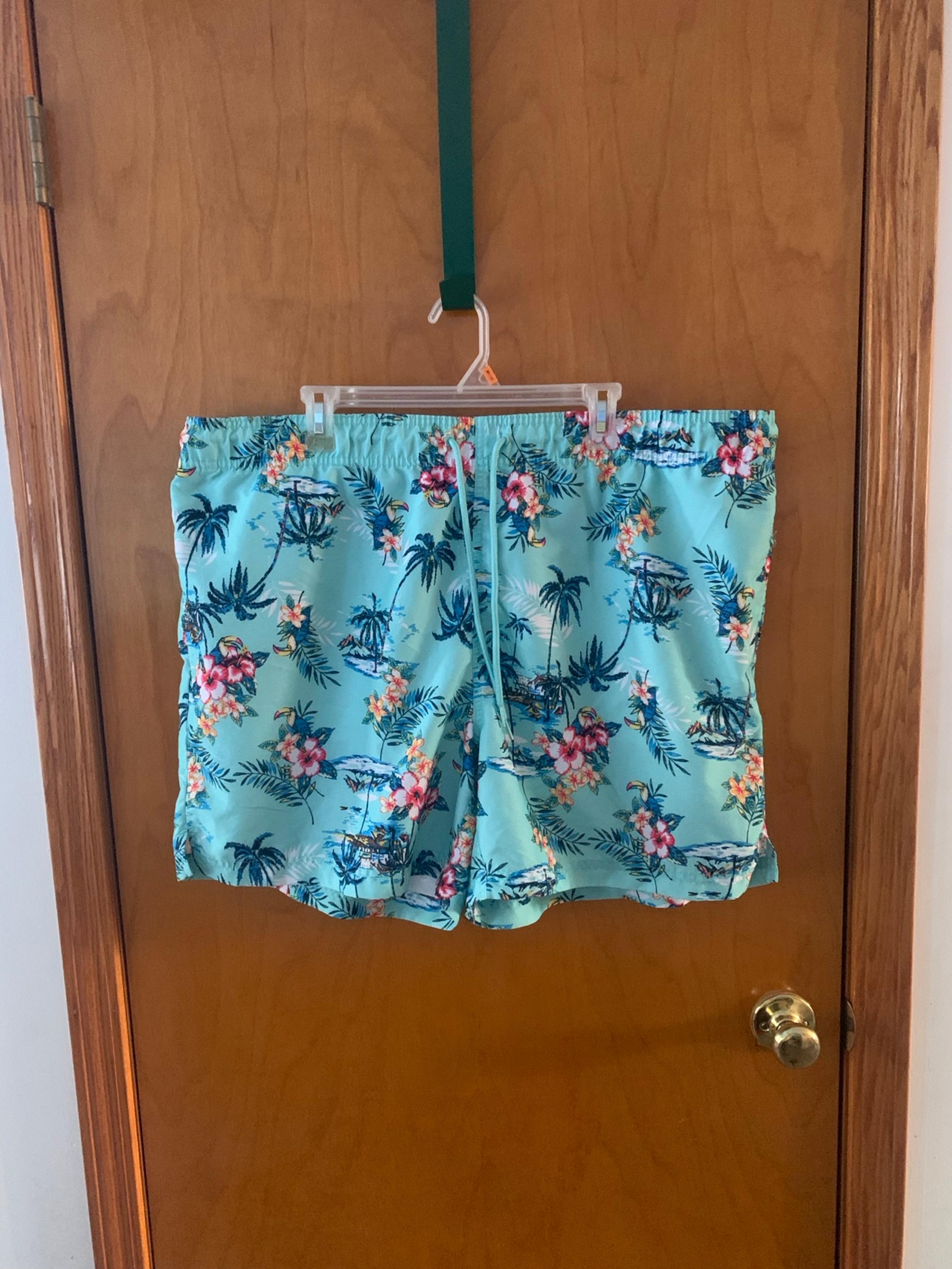 XXL Palm Tree Print Swim Trunks Shorts