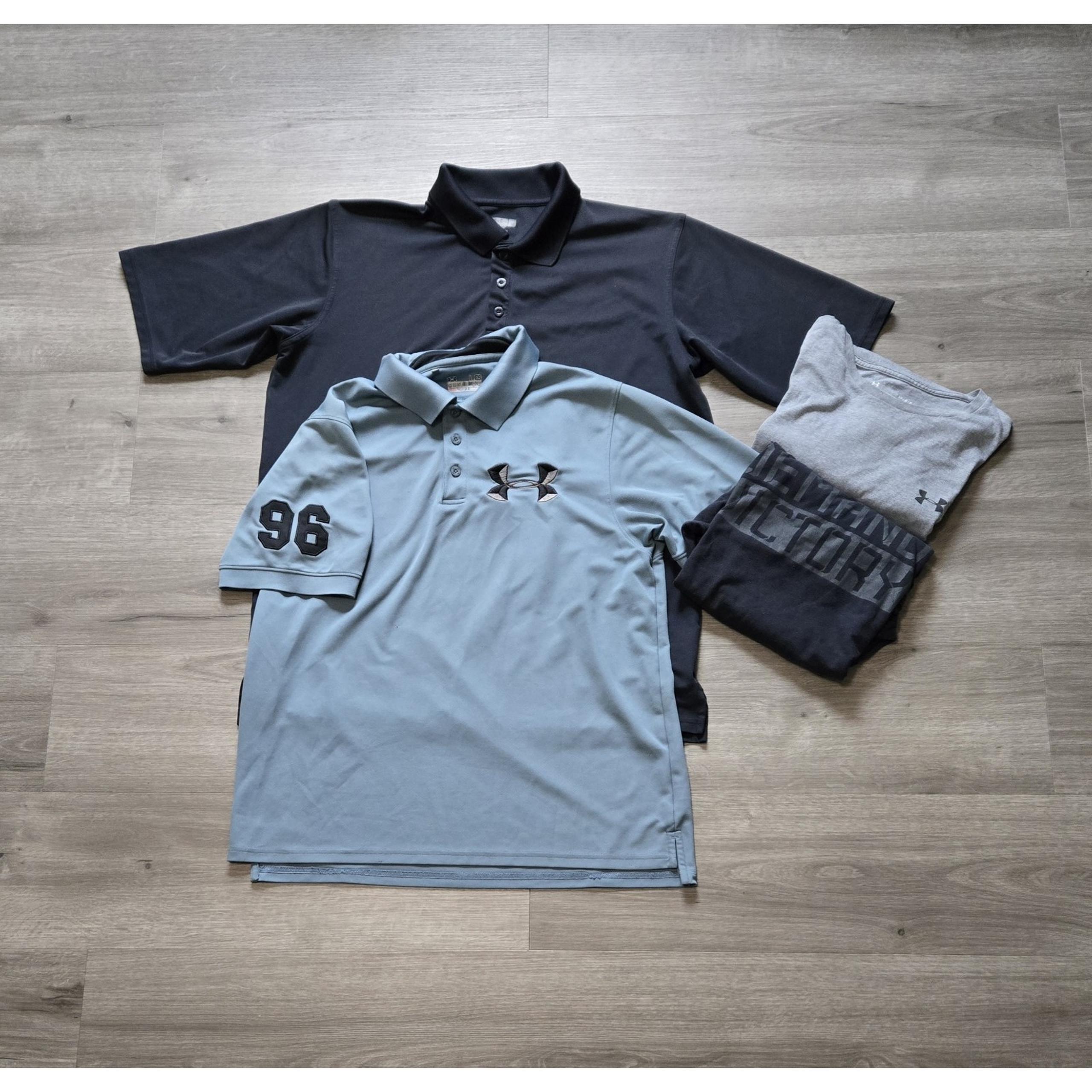 Lot Of 4 Under Armour Heat Gear Polo & T- Shirts Mens Large Stretch Activewear