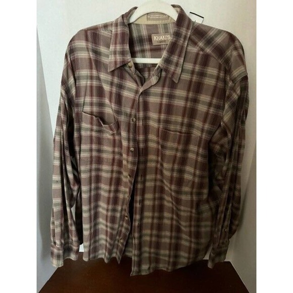 Khakis By‎ Arrow Men’s XL Button Up Flannel Long Sleeve Shirt