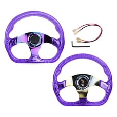 JDM Universal 6-Hole 326mm Vip Purple Crystal Bubble Neo Spoke Steering Wheel