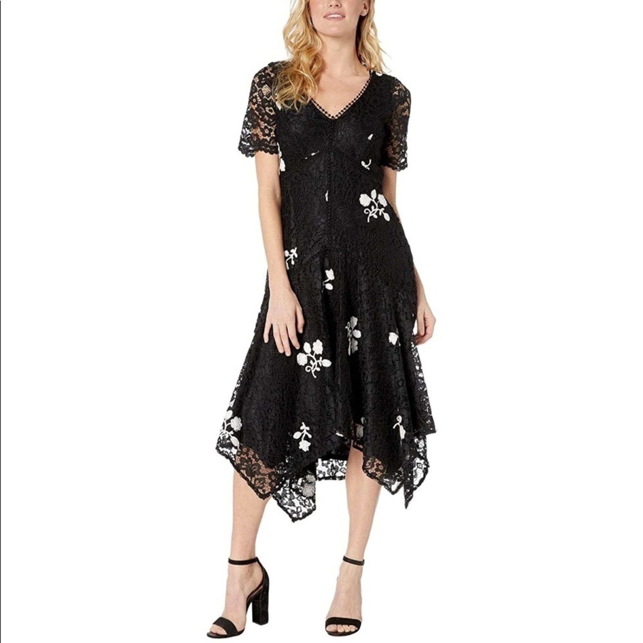 Taylor Floral Lace Embroidered Midi Dress 6 NWT