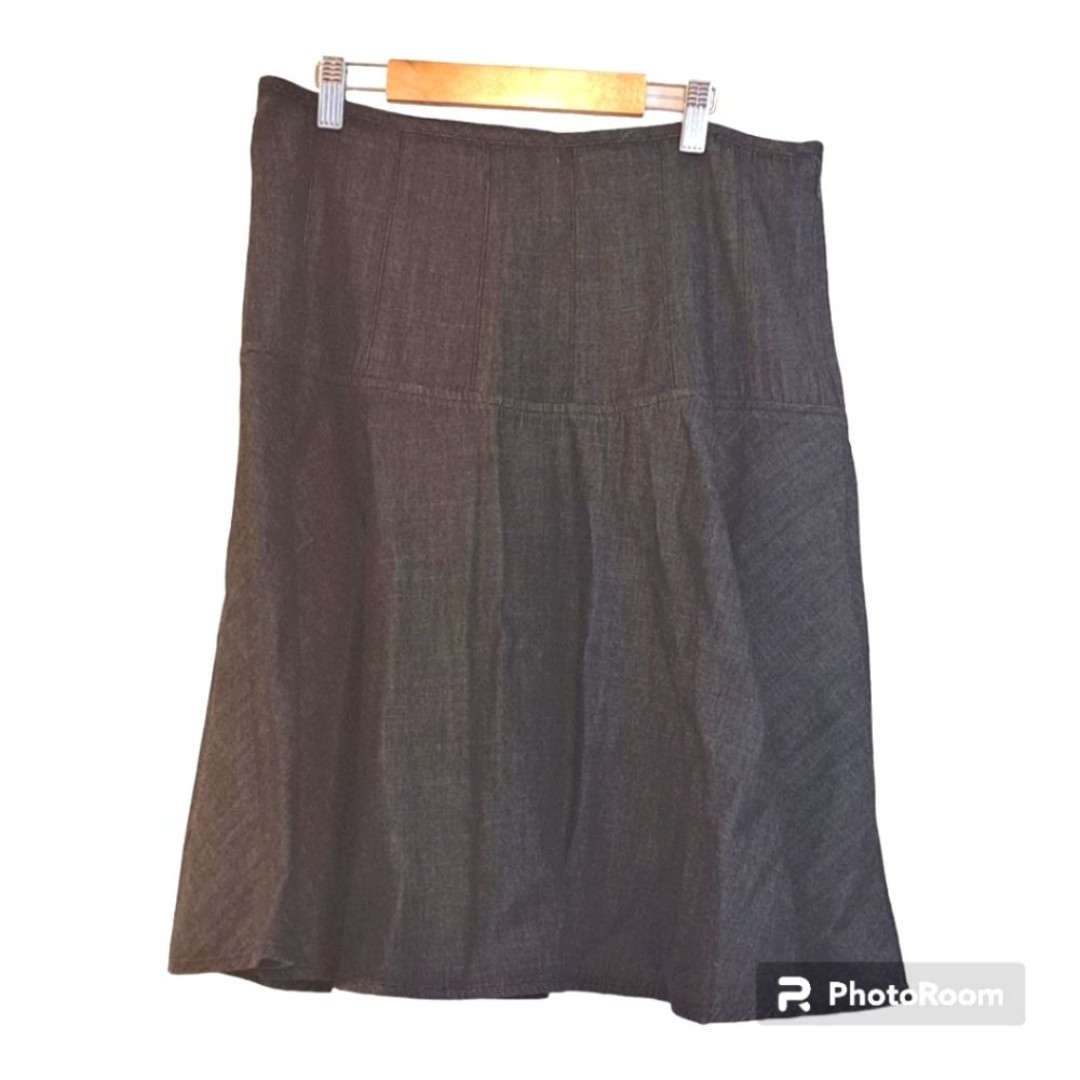 LRL LAUREN JEANS CO. RALPH LAUREN BLACK JEAN COUNTRY CHIC PLEATED SKIRT SZ 8