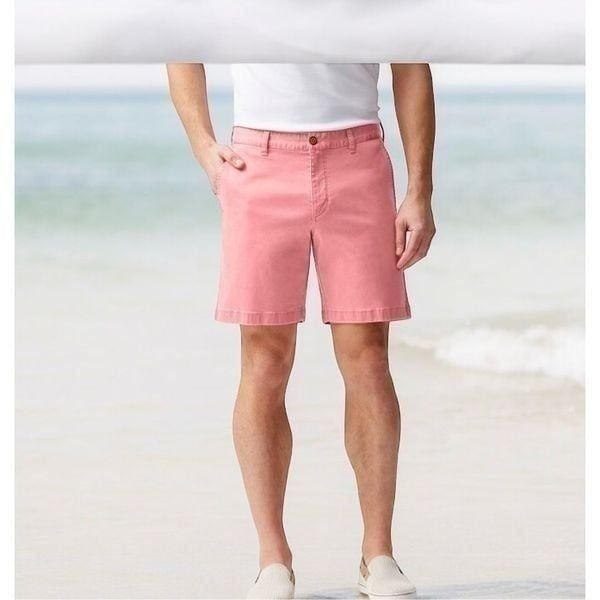 Tommy Bahama Boracay 7” Shorts Mens 44 Flat Front Chino Grip Waist Worn Once