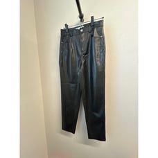 Zara Women’s Faux Black Leather 5 pocket Straight Leg Pants US Size 4
