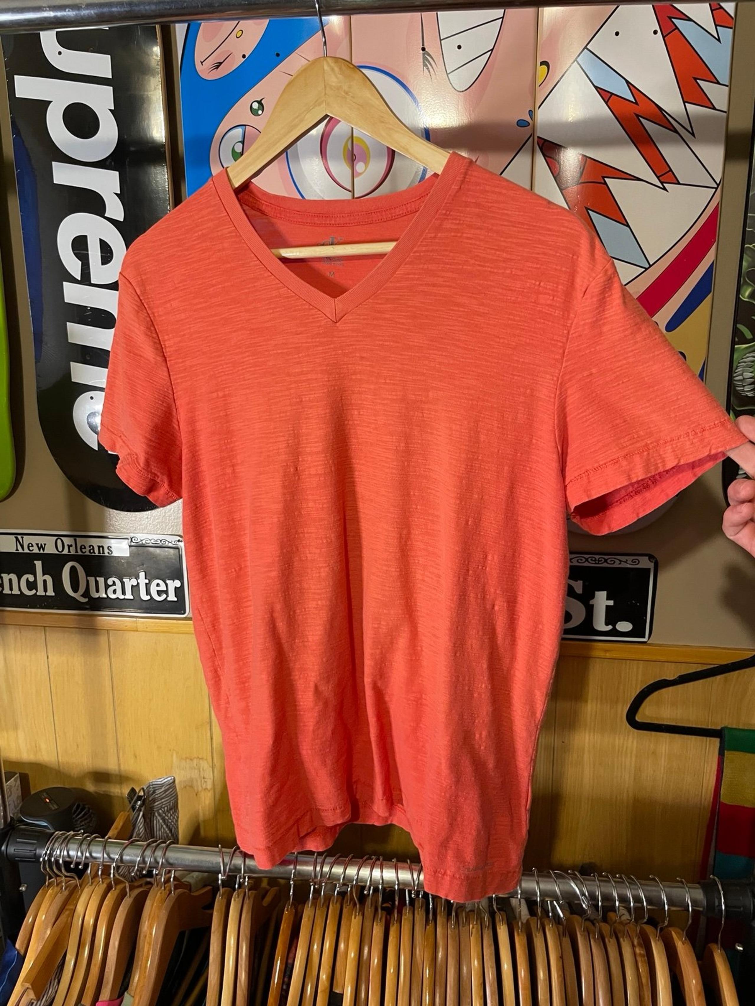 Men's V-Neck Orange T-Shirt - Calvin Klein