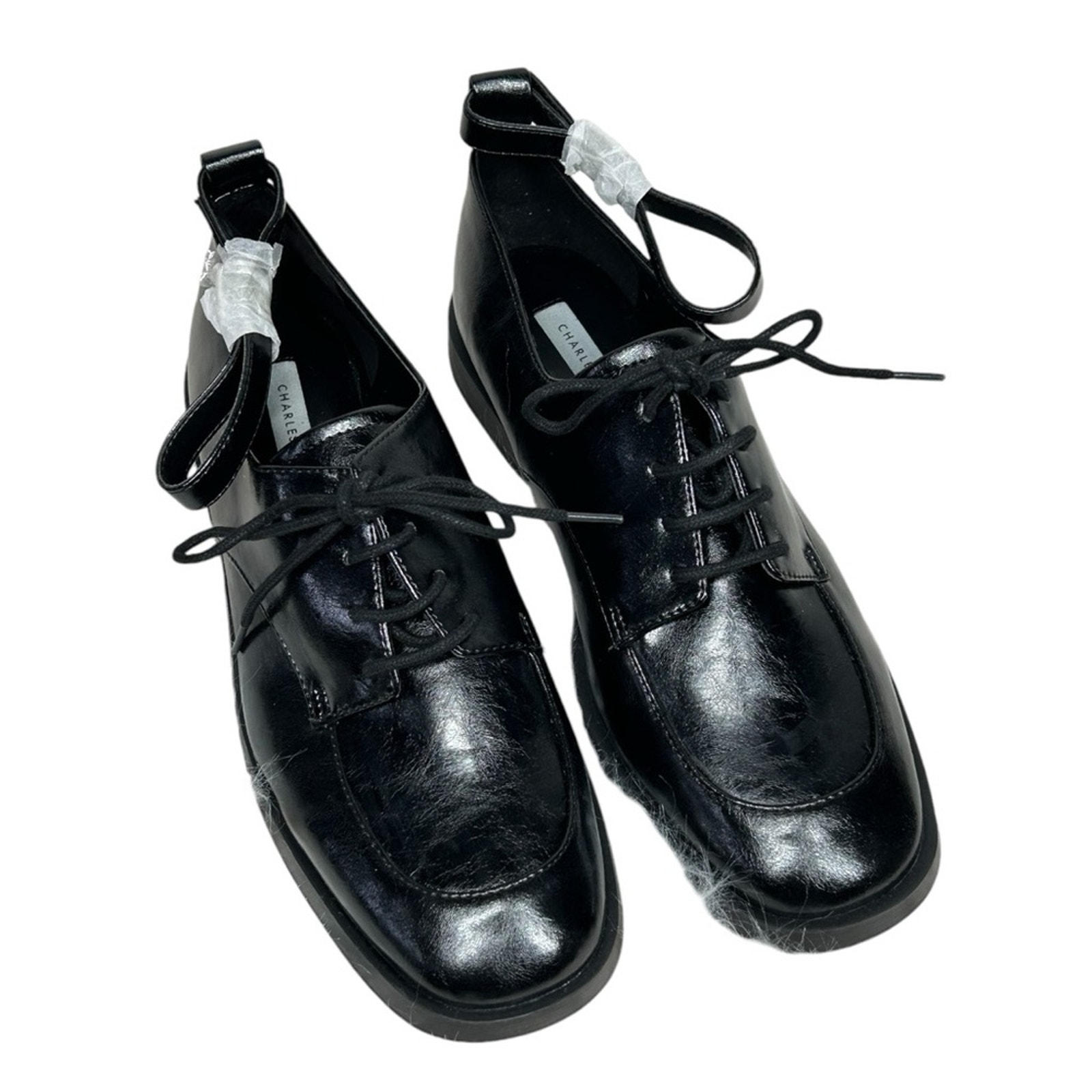 Charles and Keith Oxford Ankle Strap Black Dress Shoes NWOT Size EU 39 US 8.5