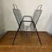 Mid Century Modern Atomic Black Metal Vinyl Magazine Rack