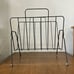 Mid Century Modern Atomic Black Metal Vinyl Magazine Rack