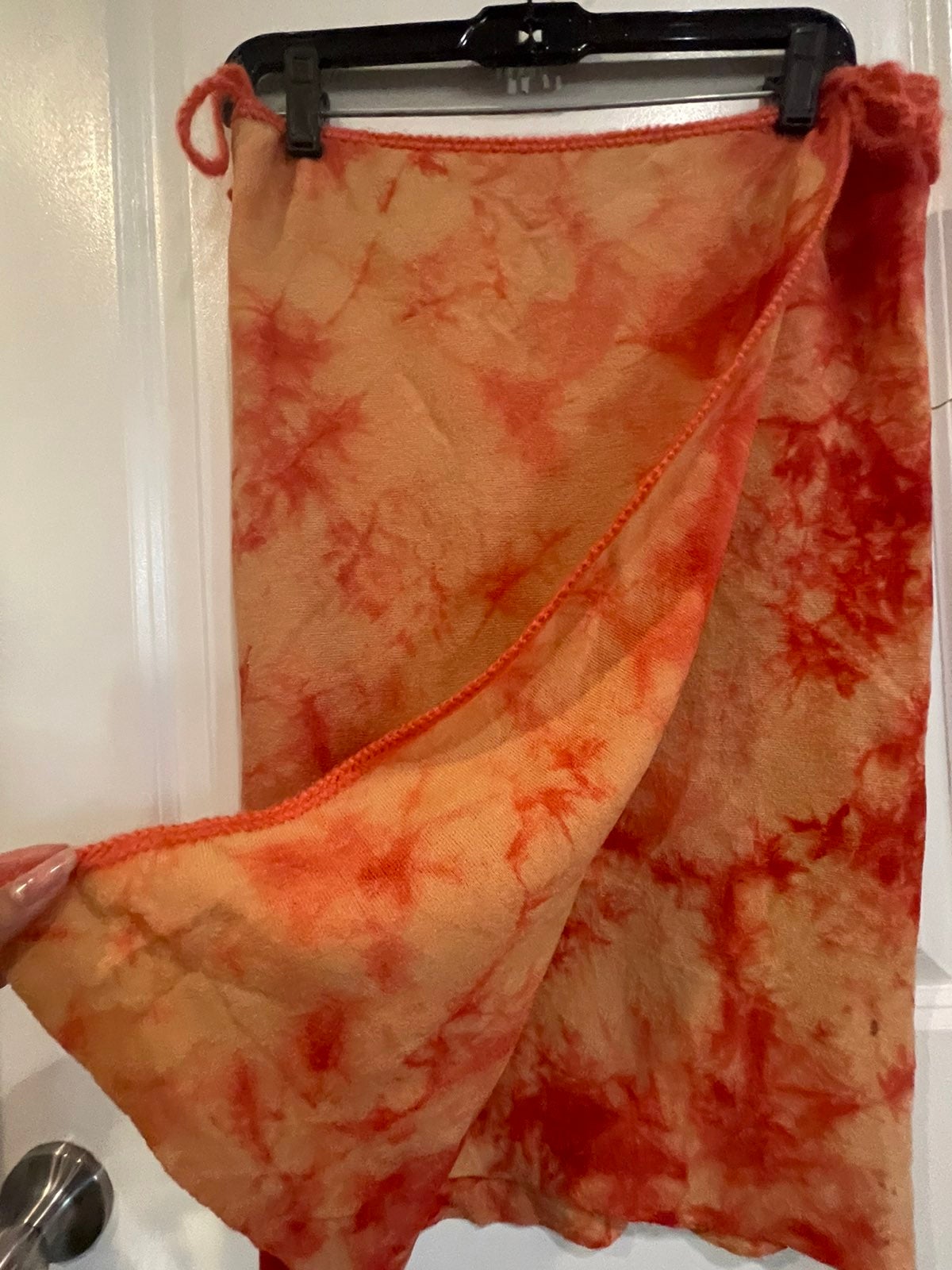 Orange Tie Dye Wool Wrap Skirt