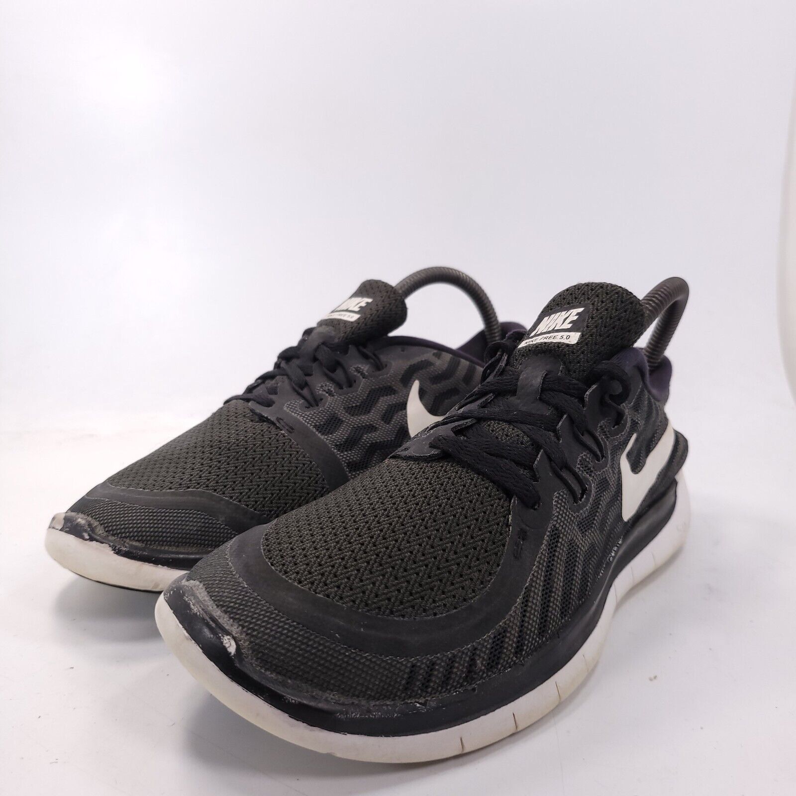 Nike Free 5.0 Lace Up Athletic Shoe Youth Girls Size 6.5 725104-001 Black White