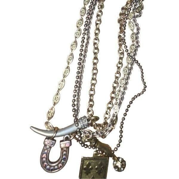 John Wind Maximal Art Multi Chain & Charm Vintage Necklace Rare!