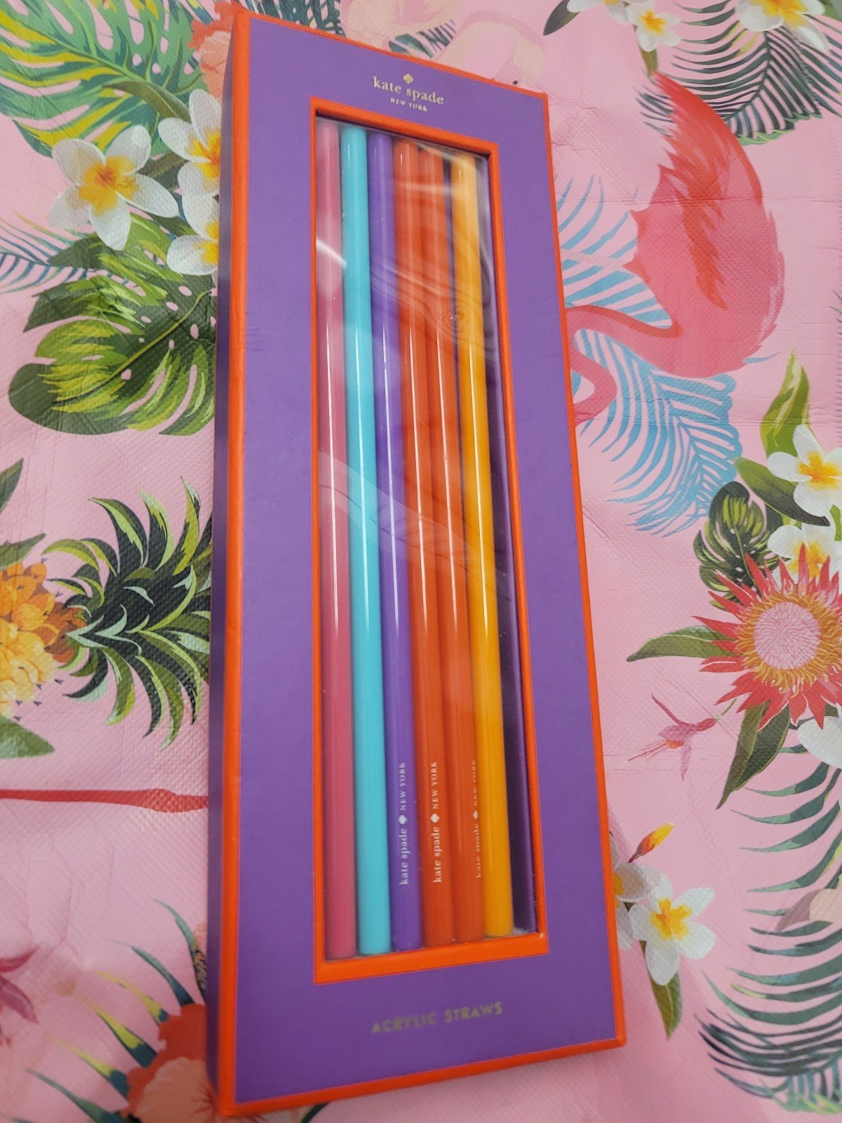 RARE Kate Spade double wording straws nib target ok