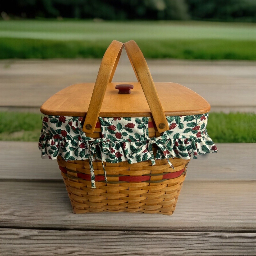 Longaberger 1998 Christmas Magazine Basket Combo Rare 16” x 12.5”