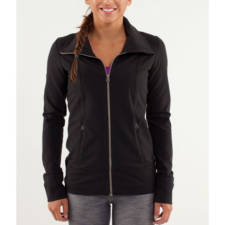 Lululemon Black Daily Yoga Jacket Classic Full Zip Size 4 XS