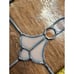 Vintage Stained Glass Window SunCatcher Tiffany Style Clear Peach Color Art Deco