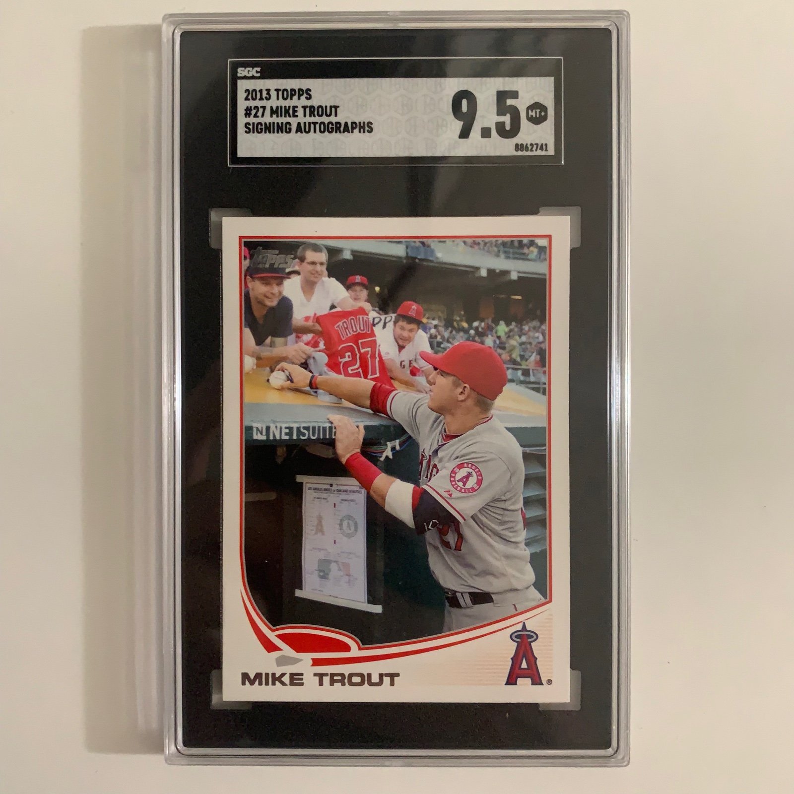 Mike Trout 2013 Topps SP Short Print Signing Autographs #27 SGC 9.5 Mint+ Angels