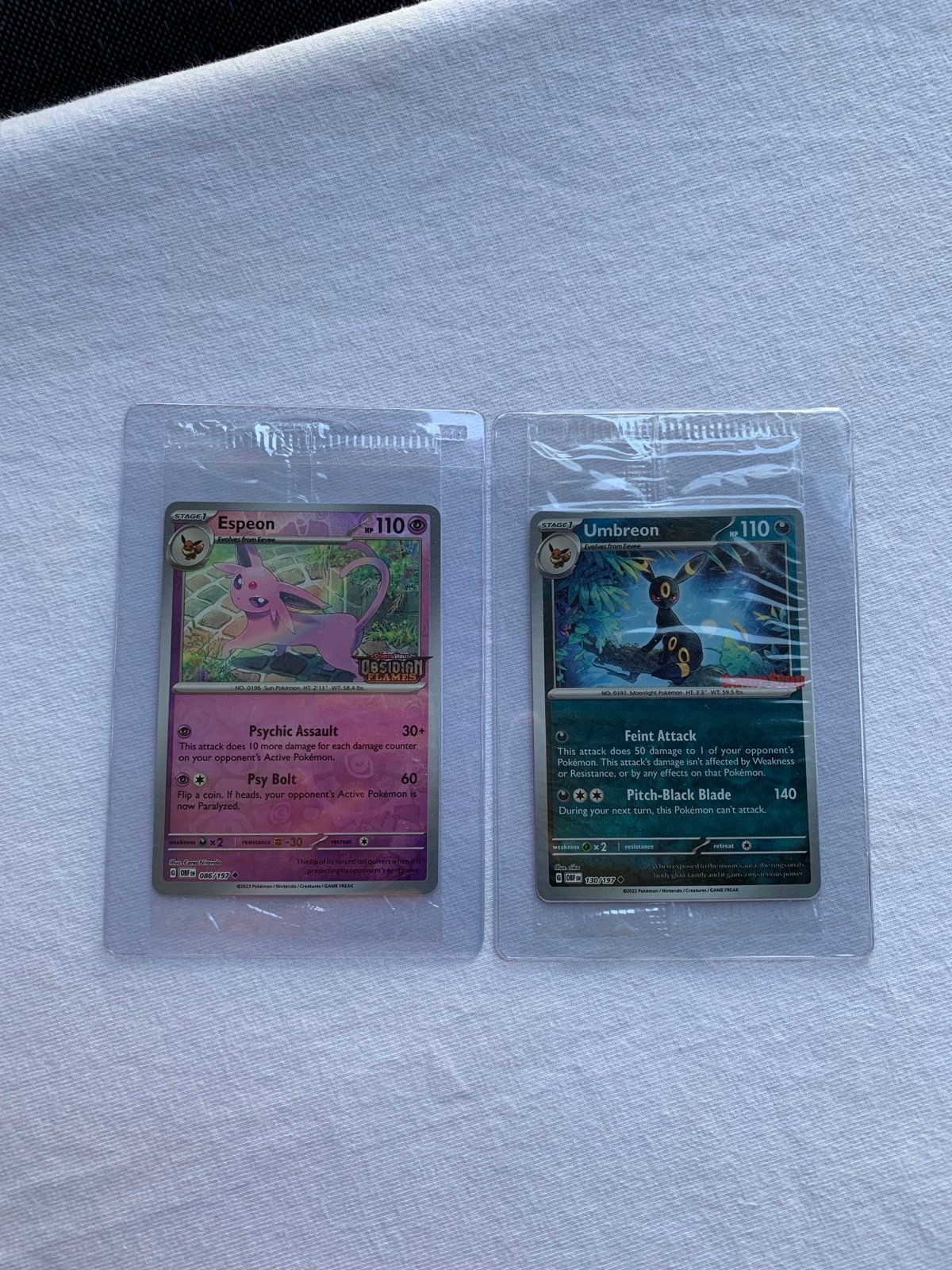 Obsidian Flames Espeon 086/197 Best Buy Umbreon 130/197 GameStop Promo Sealed