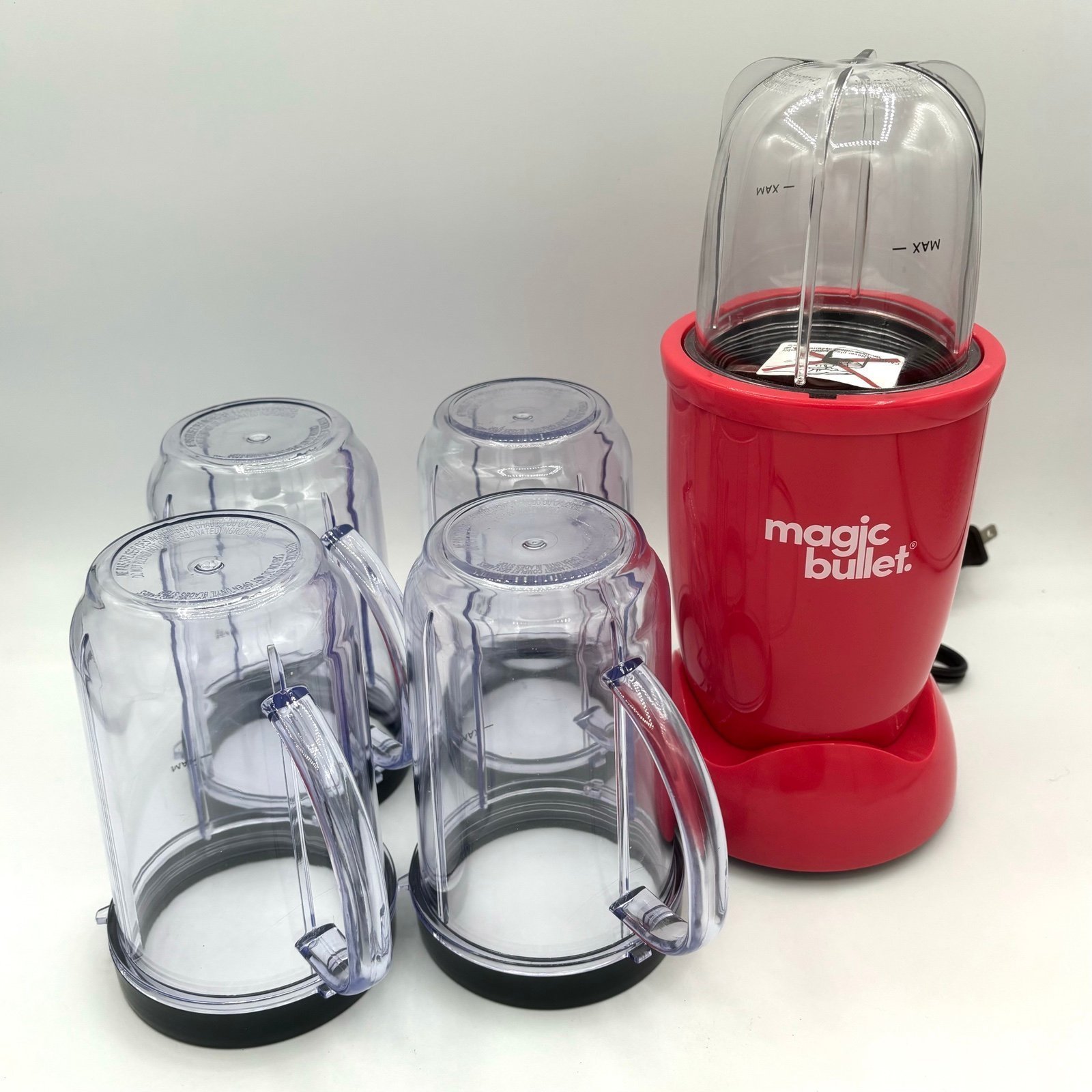 Magic Bullet MB1001S Hot Pink w/ 1 New Blade and 5 Cups - Very Good Condition