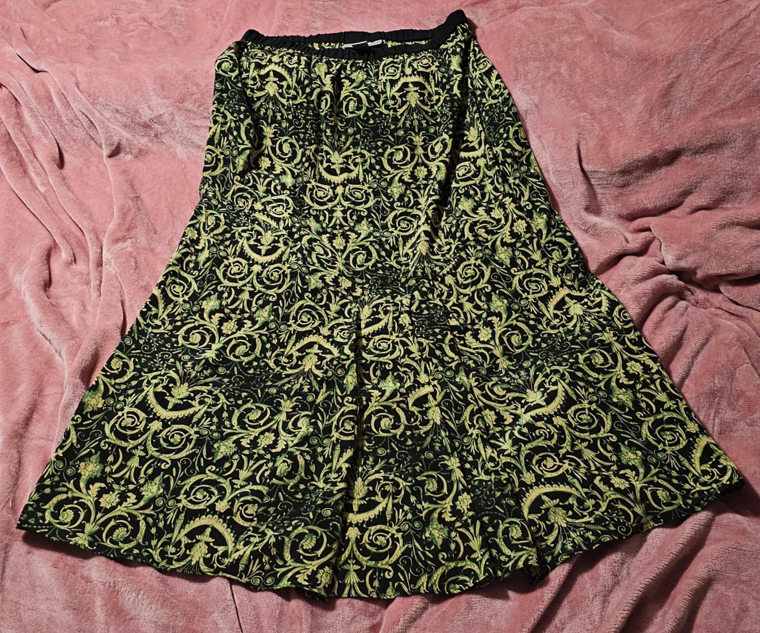Diane von Furstenberg Silk Assets Green Maxi Skirt Size Medium