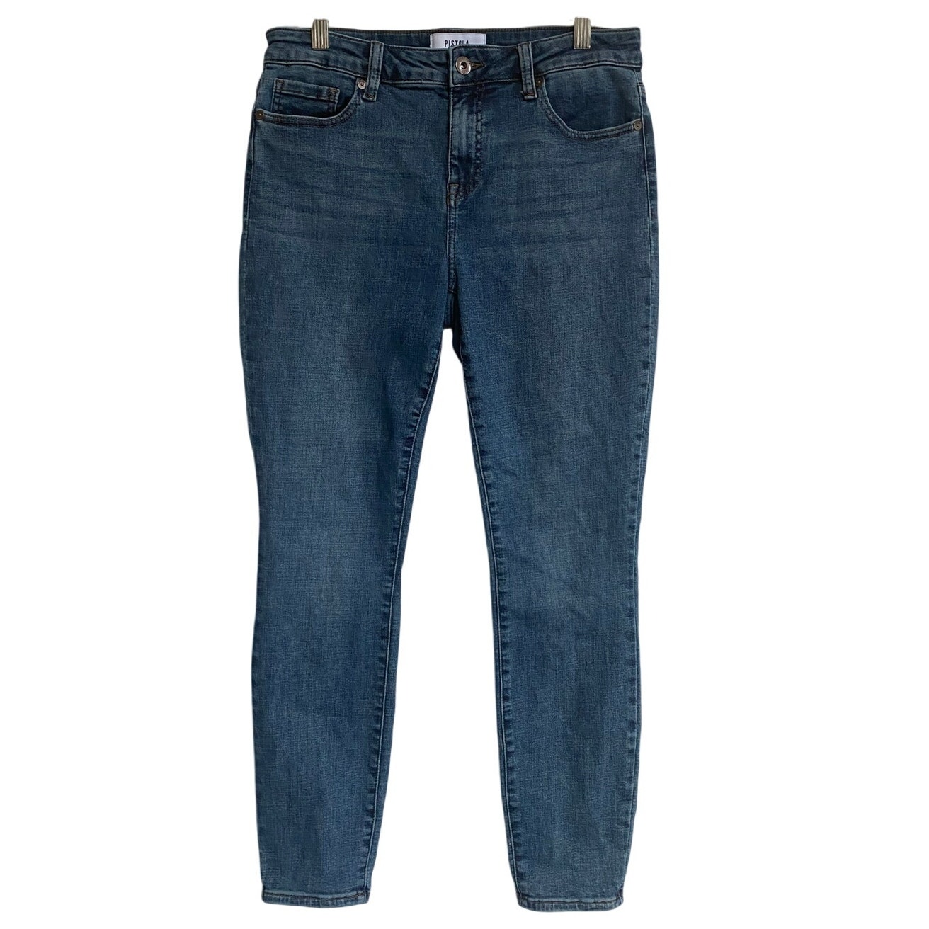 Pistola Womens Blue Denim Mid Rise Modern Slim Skinny Classic Jeans | Revolve 29