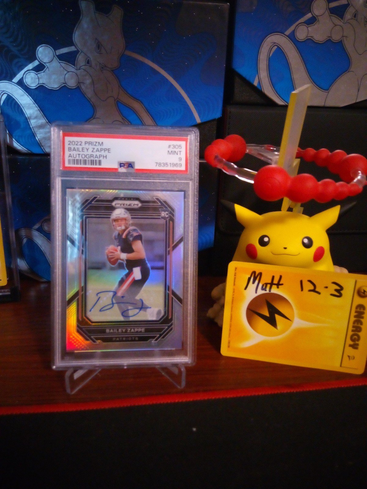 PSA 9 Bailey Zappe Auto prizm