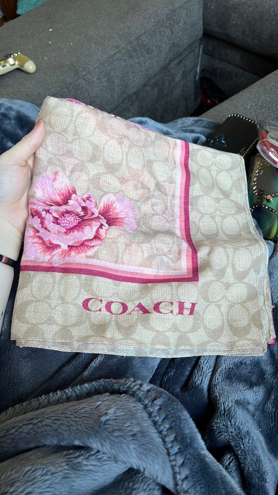 Coach floral blanket scarf