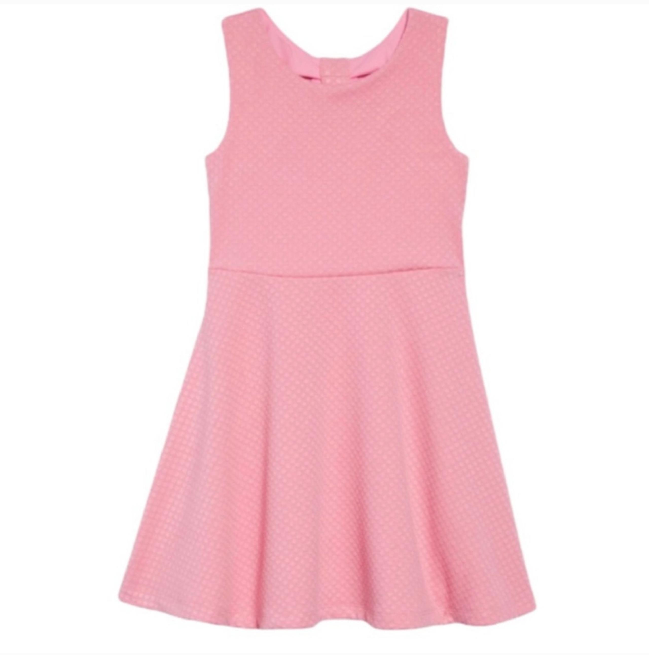 Kate Spade Vivian Textured Skater Dress Girls 10 Pink Cutout Barbiecore Party