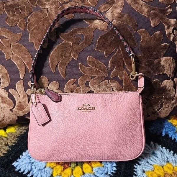 Coach Nolita 19 Shoulder bag Purse Wristlet with Whipstitch details in Pink