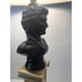 Vintage Roman/Greek Bust Statue 32x15” Brass On Marble Table/Desk Lamp.