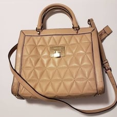 Michael Kors Biege Vivianne Patent Messenger Bag