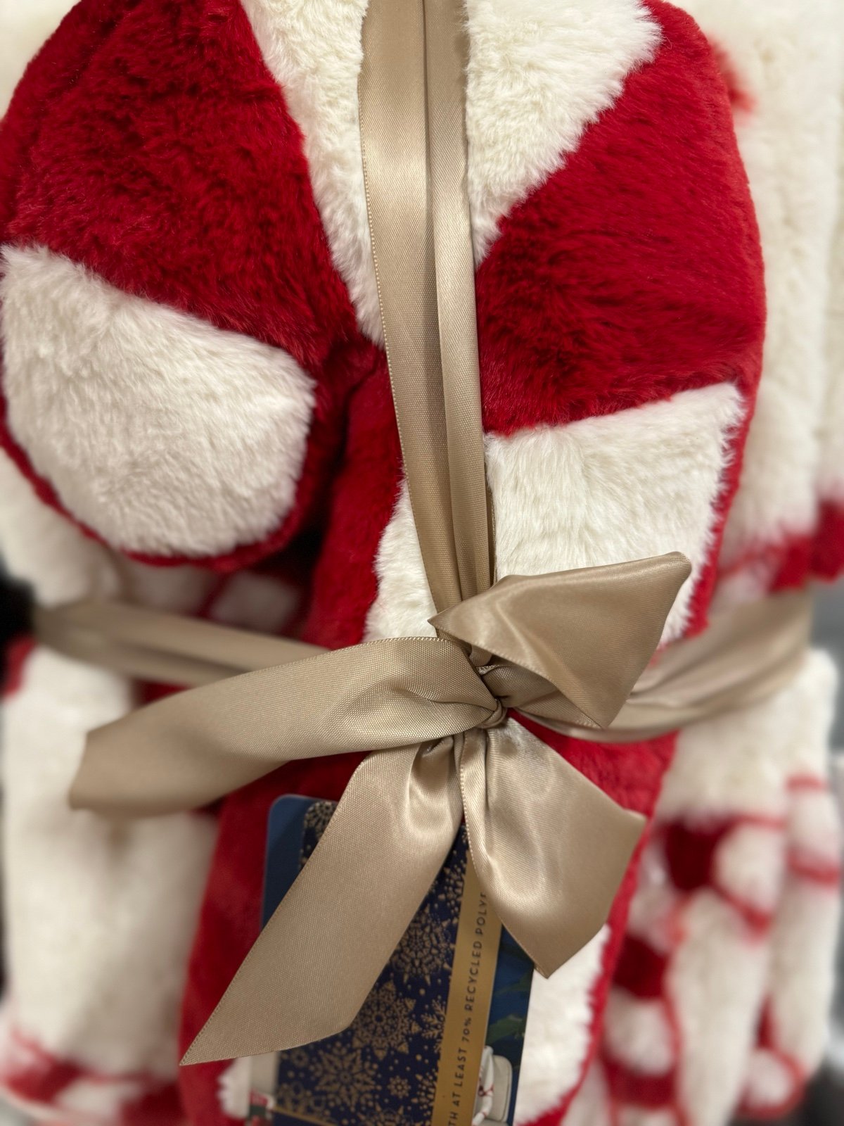 candy cande pillow with faux furry blanket