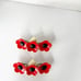 Vintage 80s Poppy Floral Barrettes Matching Pair Plastic Metal Retro Boho Hair