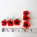 Vintage 80s Poppy Floral Barrettes Matching Pair Plastic Metal Retro Boho Hair