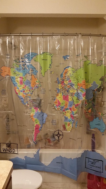 The World Shower Curtain, Multi 70x72