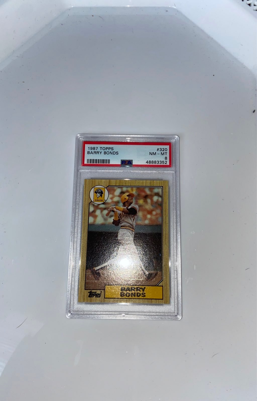 1987 topps barry bonds psa 8